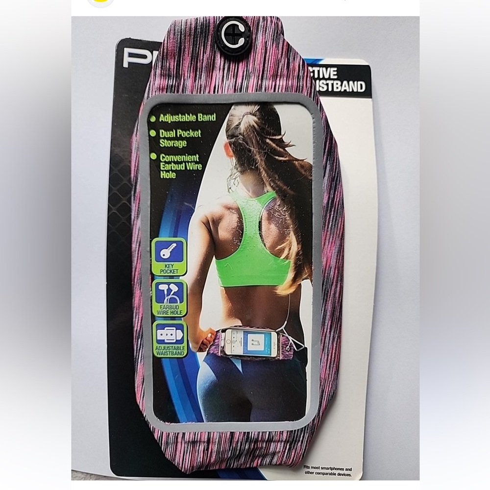 Pink and Black Active Wristband for Cell Phones